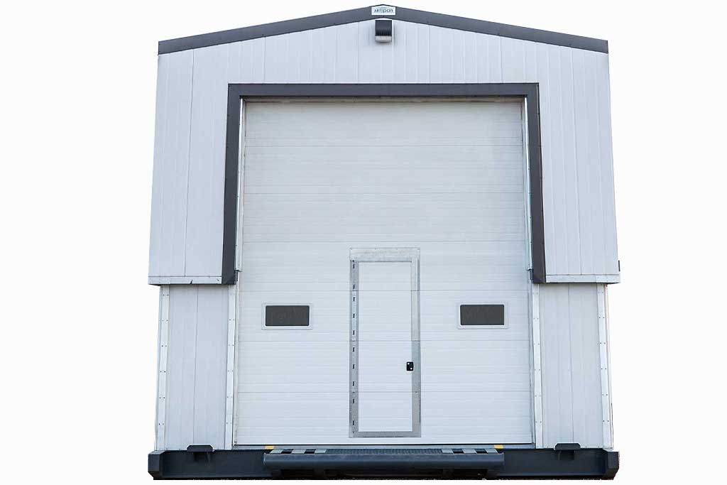 Drive-through feature with 2nd 12' wide x 14' high overhead door with 2 windows, manual opener