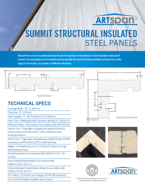 Artspan Inc. - Summit Structural Insulated Steel Panels